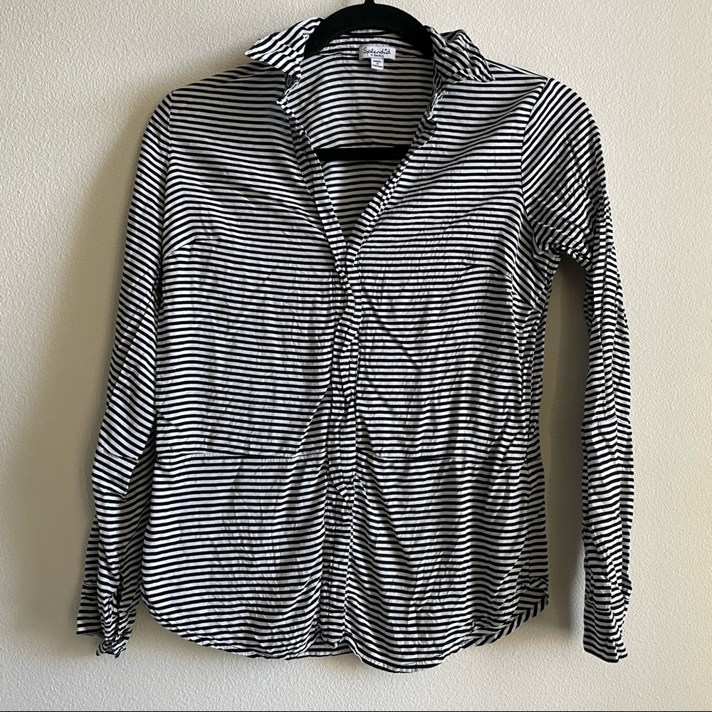 Striped collared blouse